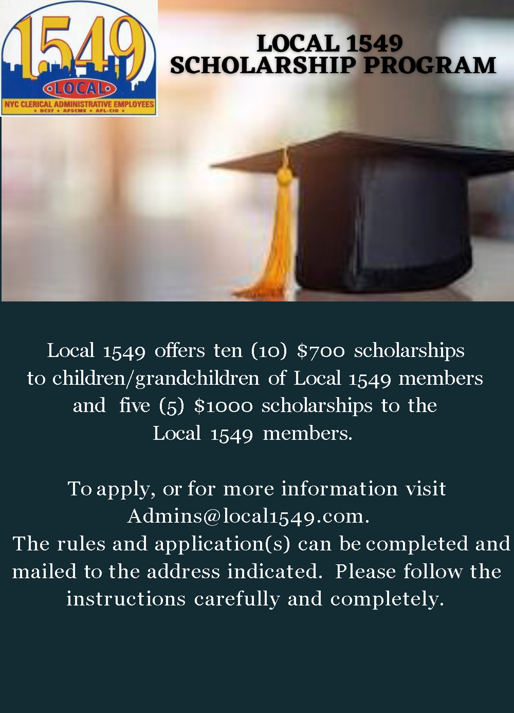 AFSCME Local 1549 Scholarship Program
